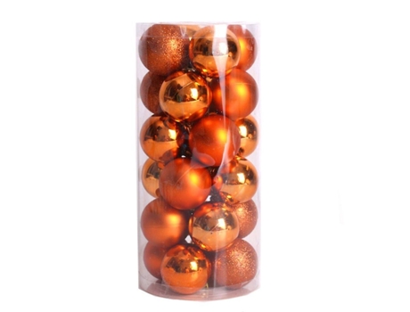24Pcs Bola de Árbol de Navidad Brillante y Purpurina