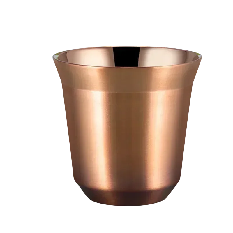 Xícara de Café Expresso para Camping Ao Ar Livre, Feita em Aço Inoxidável 304 Espesso com Parede Dupla e Isolamento Térmico. MDUG (250ml, Marrom)