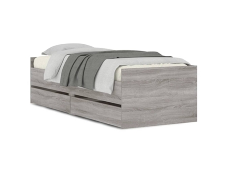 VIDAXL Estructura de Cama con Cajones Sonoma Gris (90x190 cm)