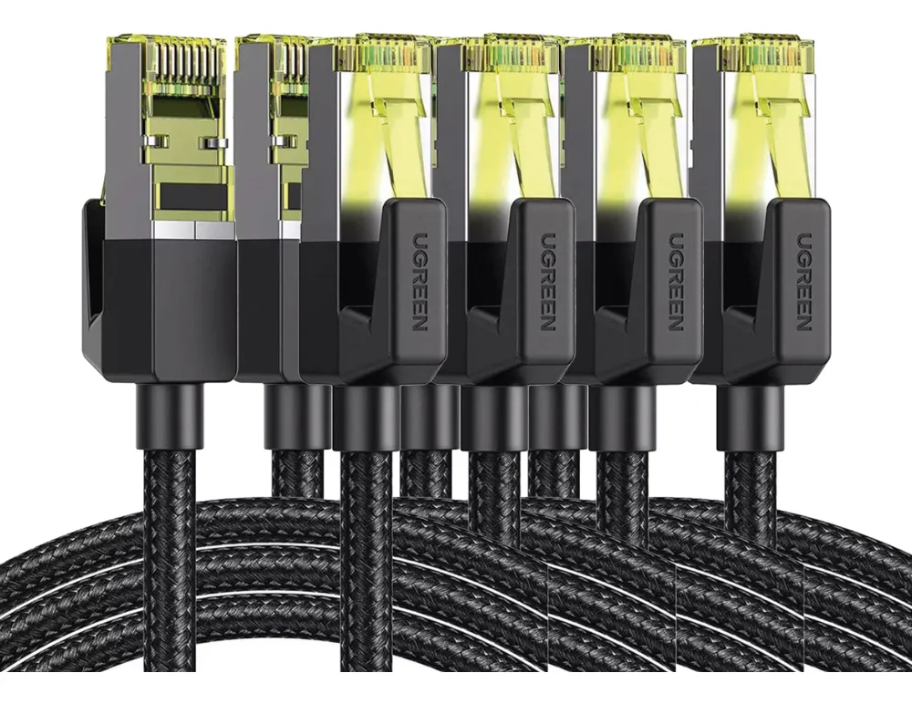 4 Cables Ethernet Cat7 Ugreen Malla De Nylon 2 M/ 80423