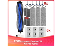 Kit de accesorios para X8 y X8 Pro Omni: Incluye bolsas para el polvo, filtros HEPA, cepillos laterales, mopas giratorias y aspiradora principal.