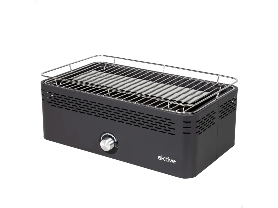 Barbacoa Grill Rectangular AKTIVE SEM FUMO Negro (45X28X19 cm)