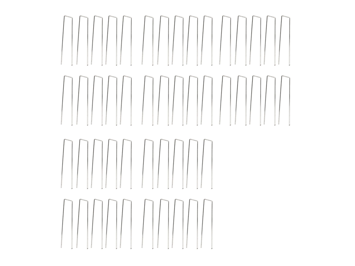 50 Estacas De Jardín De Acero Galvanizado En Forma De U De 4x10 Cm, Resistentes.