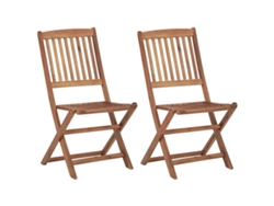 Juego de 2 sillas de jardín plegables con cojines de acacia maciza MAISON EXCLUSIVE (2 uds.)