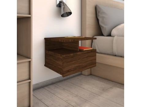 MAISON EXCLUSIVE Mesita de noche flotante madera marrón roble 40x31x27 cm