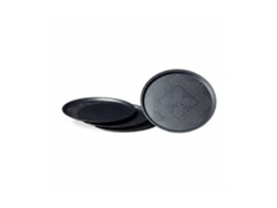 Relaxdays Set 4 Platos Horno Para Pizza, Moldes Redondos Empanadas, Diámetro Aprox. 29cm, Antiadherente, Antracita