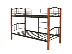 SALDOSYSTOCKS Litera Doble Madera de Roble Marrón Metal (90x158x190cm)