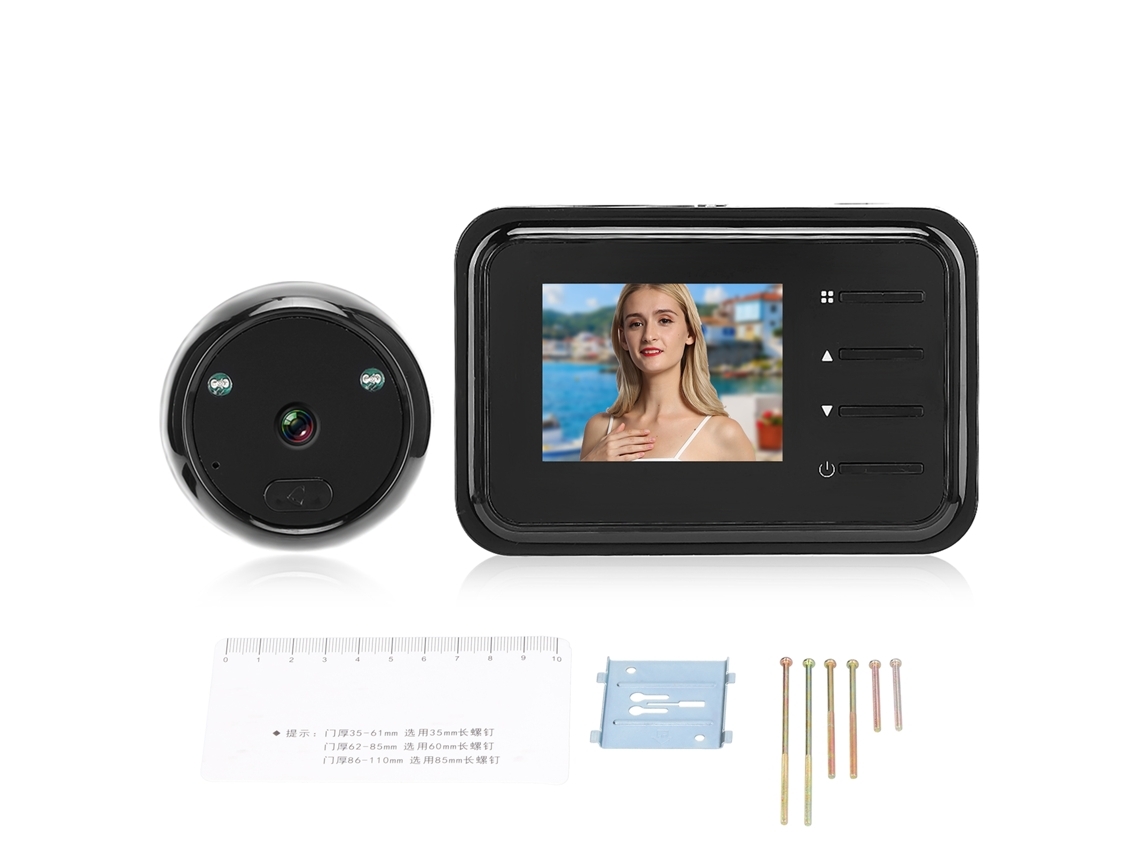Videoportero Digital Con Cámara Lcd De 2,4 Pulgadas, Visión Nocturna Y Lente Gran Angular De 90° Para Uso Doméstico. Brilvibera-wer