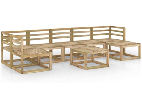 Conjunto 8 de muebles de jardín VIDAXL madera de pino impregnada verde
