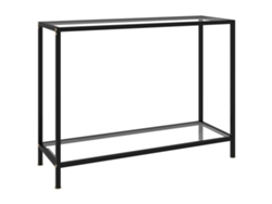 Mesa Consola Mesa De Centro 100x35x75 Cm Vidrio Templado Transparente Lovely Home
