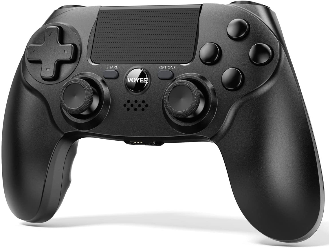Controlador inalámbrico Ps4 compatible con Sony Playstation 4 Controlador Ps4 Dual Shock mejorado de 6 ejes con función de audio Negro YIZHOOD