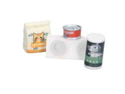 2026-cuenco De Comida Para Gatos En Miniatura Sin Tóxicos Set De Accesorios Para Muñecas 1/12 Cocina Jardín