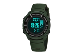 Reloj Deportivo Hombre Panars Luminoso Impermeable Doble Hora Calendario Verde Ejército