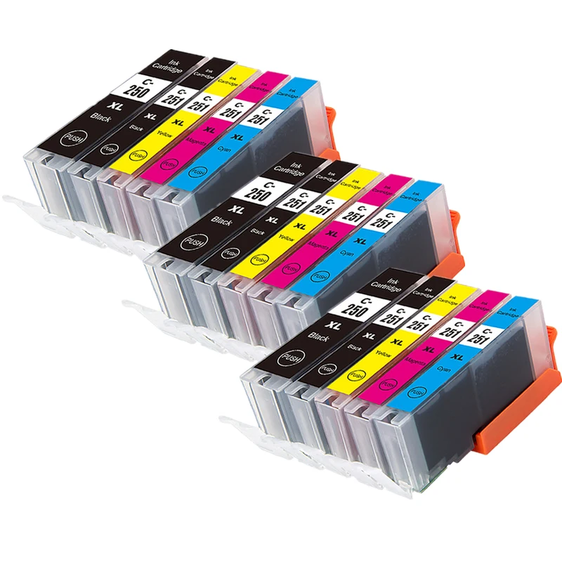 3setpgi250 Pgi-250 Cli-251 Cartucho De Tinta Para Canon Pixma Mg5420 Mg5422 Mg5520 Mg5522 Mg6420 Ip7220 Mx722 Mx922 Ix6820