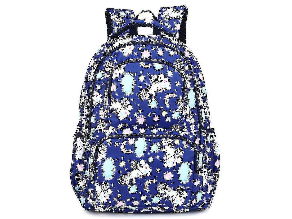 Mochilas para niñas, Mochila escolar de unicornio, Mochila escolar azul ligera y bonita