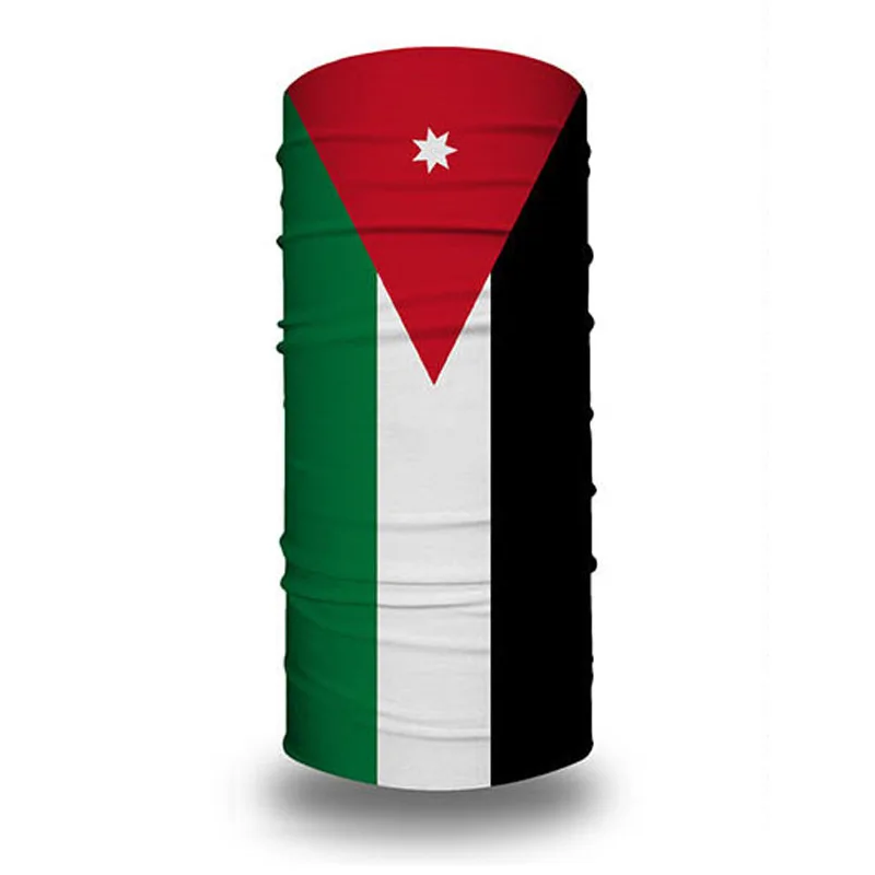 (jordania) Mascarilla Facial Con La Bandera Del Mundial, 14x21 Cm, Pañuelo Mágico Sin Costuras Para La Cabeza