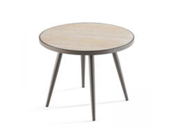Mesa de centro redonda con bandeja imitación madera Ø 45 cm