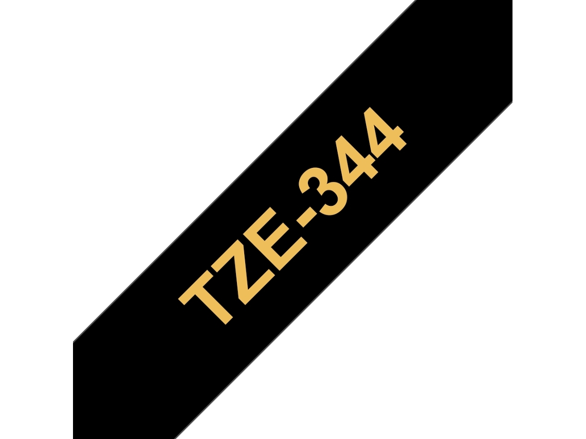 Cinta laminada Compatible Brother Tze344 Texto Dorado / Fondo Negro 18Mm X 8M