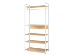 Perchero Larem con 2 cajones 180x120x40cm Efecto Roble [EN.CASA]