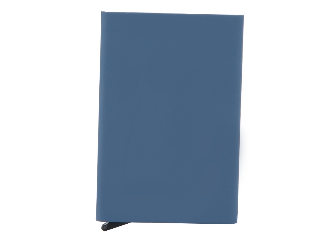Tarjetero De Aleación De Aluminio Con Protección Rfid, Color Azul, Para Tarjetas De Crédito Prácticas Y Seguras.