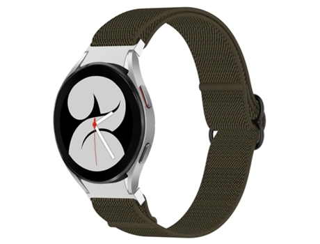 Correa de reloj inteligente para Samsung Galaxy Watch 4 44 mm Correa de reloj con hebilla negra elástica de nailon (verde)
