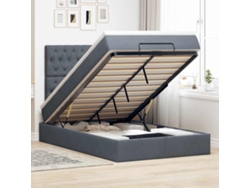 Estructura Cama Otomana Colchones Terciopelo Gris Oscuro