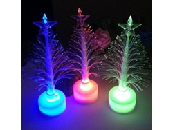 MEOIRUERY Mini árbol de Navidad de fibra óptica con alimentación USB, pantalla de fibra óptica brillante para decoración de hogar y oficina, un popular regalo d