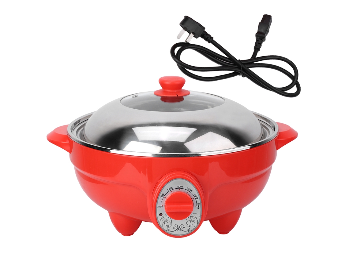 Sartén Eléctrica Multifuncional De 6 Litros, Acero Inoxidable 304, 2000 W, Para Cocina, Barbacoa Y Parrilla.