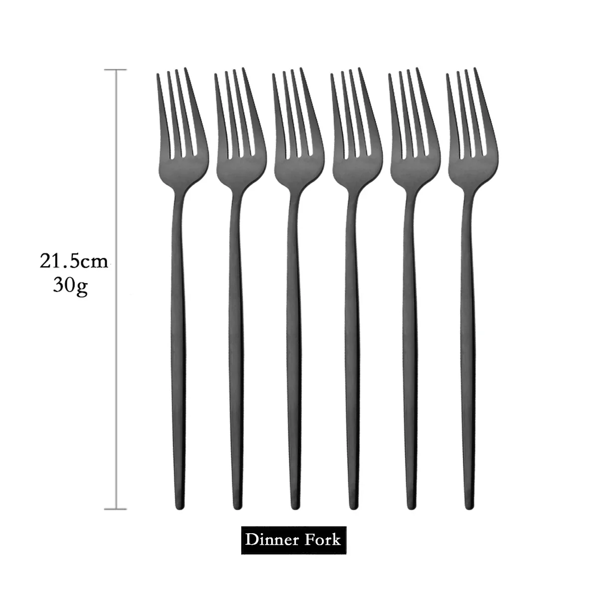 (negro, 6 Piezas) Tenedores De Mesa De Acero Inoxidable, Cubiertos De Cocina