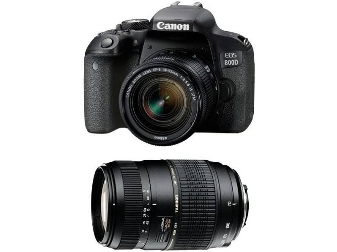 Kit Cámara Réflex CANON EOS 800D EF-S 18-55mm F4-5.6 IS STM + AF 70-300mm F4-5.6 DI LD