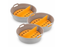 Pack De Cestas Plegables De Silicona Con Asas Y Separadores Para Freidora De Aire Innovagoods (3 Unidades)