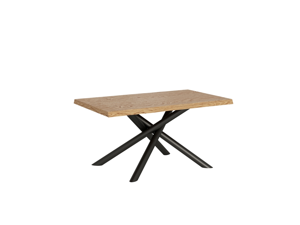 Mesa Extensible 90x140/190 cm Vindral Roble Pelado Patas Antracita Itamoby