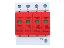 Módulo Protector Contra Sobretensiones De 4 Polos Y 80 Ka, Bajo Voltaje 385 V, Rojo, Para Ingeniería Eléctrica.