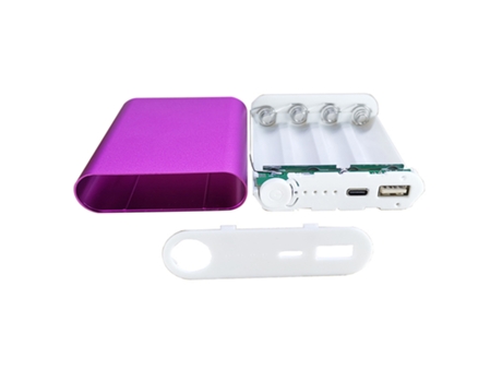 Cuatro cajas de batería 18650 sin soldadura Carcasa de fuente de alimentación móvil Carcasa de banco de carga tipo C Caja de batería de aleación de...