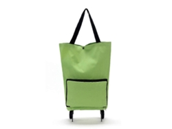 Carrito de compra plegable y resistente al desgaste, color verde, 1 unidad. GOKOCO