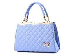 Bolso De Mano De Piel Sintética Para Mujer Con Asa Superior, Mochila Bandolera De Gran Capacidad, Azul Claro.