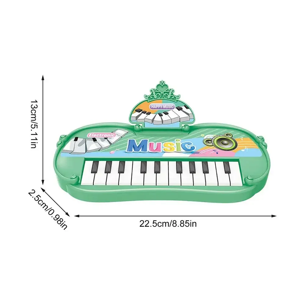 Piano musical portátil de 13 teclas (verde), juguete apto para niños y niñas, instrumento musical electrónico.
