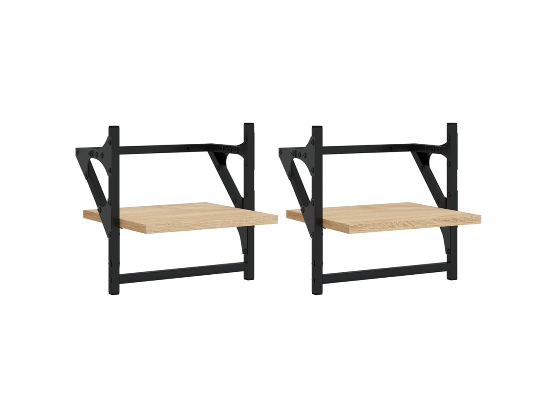 Maison Exclusive - Estantes De Pared Con Barras 2 Uds Roble Sonoma 30x25x30 Cm