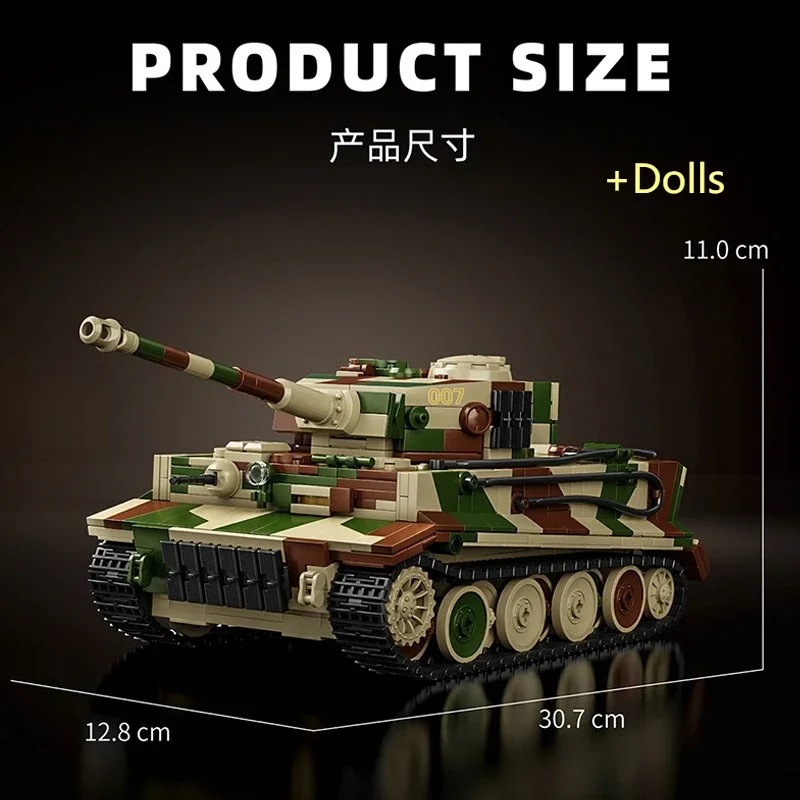 (tanque Tigre) Conjunto De Bloques De Construcción De Tanques Militares De La Segunda Guerra Mundial
