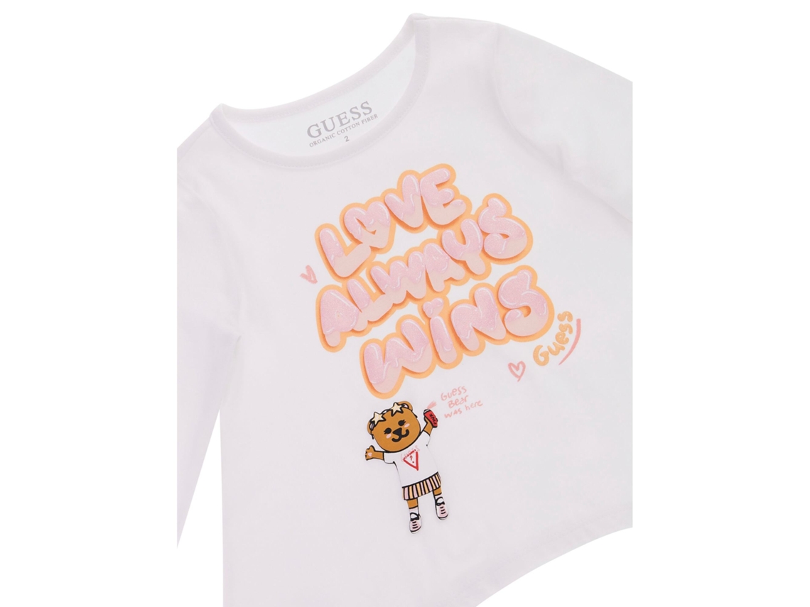 Camiseta de Beb GUESS Larga Blanco 24 meses Worten.es