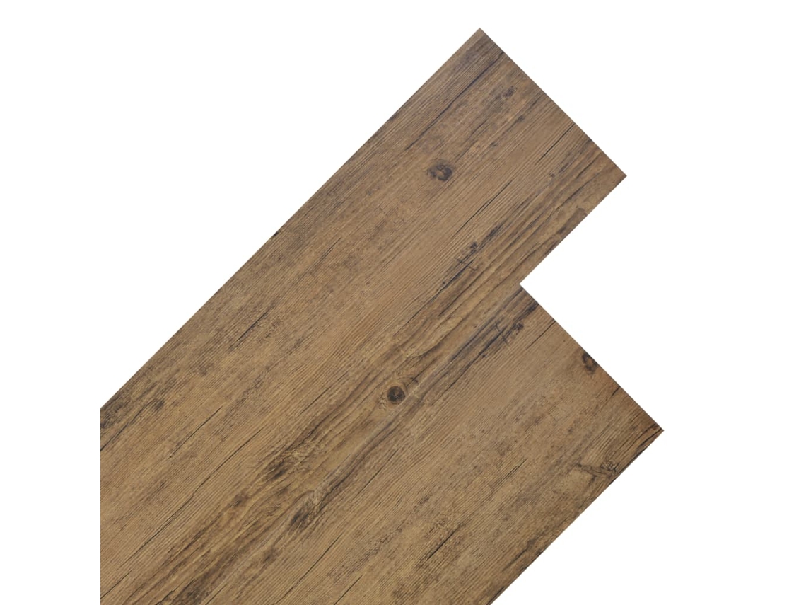 Lamas De Suelo No Autoadhesivas Pvc Marrón Nogal 5,26 M² 2 Mm