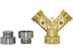Adaptador De Conector Jardín Latón 2 Vías Con Rosca Hembra Latón