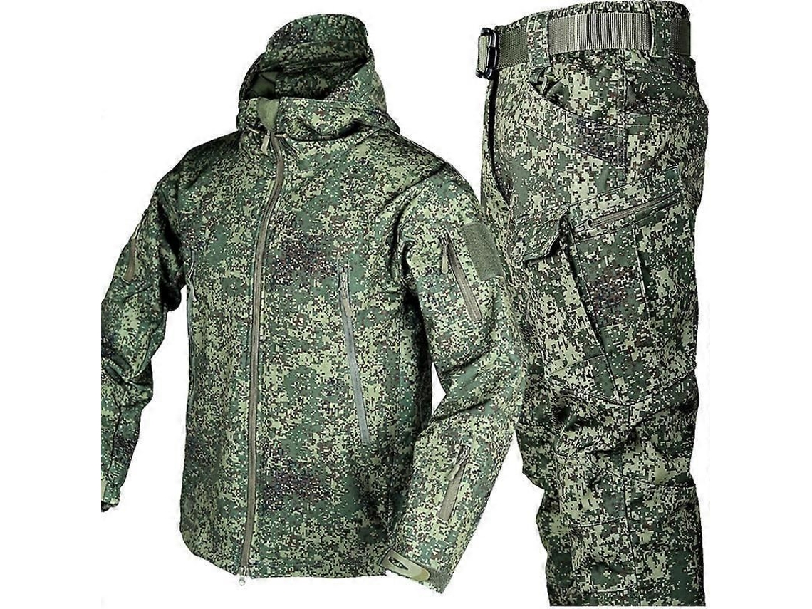 Conjunto De Chaqueta Y Pantalón De Camuflaje Con Estampado De Piel De Tiburón Para Hombre, Impermeable, Cortavientos, Invierno, Militar, Táctico.