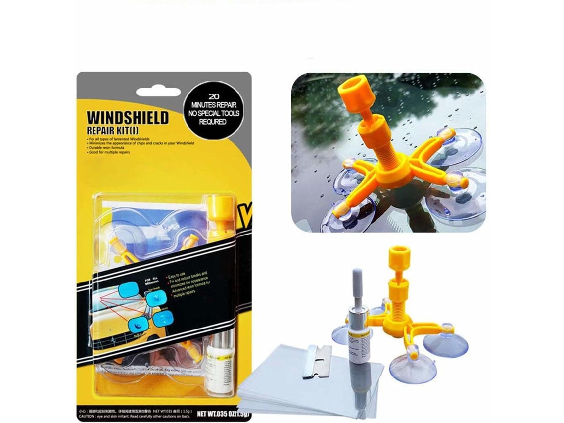 VVJIJILLY Kit De Resgate De Vidro Automotivo, Reparo Eficiente De Para Brisa Para Reparo Rápido De Lascas E Rachaduras, Reparo De Vários Danos, Incluindo Rachad