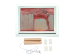 Lâmpada Noturna De Arte De Areia Móvel 3d Com Luz Led Quadrada Usb Inovadora Pintura De Areia Móvel