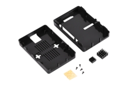 Caja De Enclosure Abs Para Rpi 3 B/2b/2b+ Con 2 Piezas De Disipador De Calor Negro