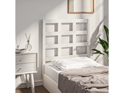 Cabecero De Cama Madera Maciza De Pino Blanco 80,5x4x100 Cm