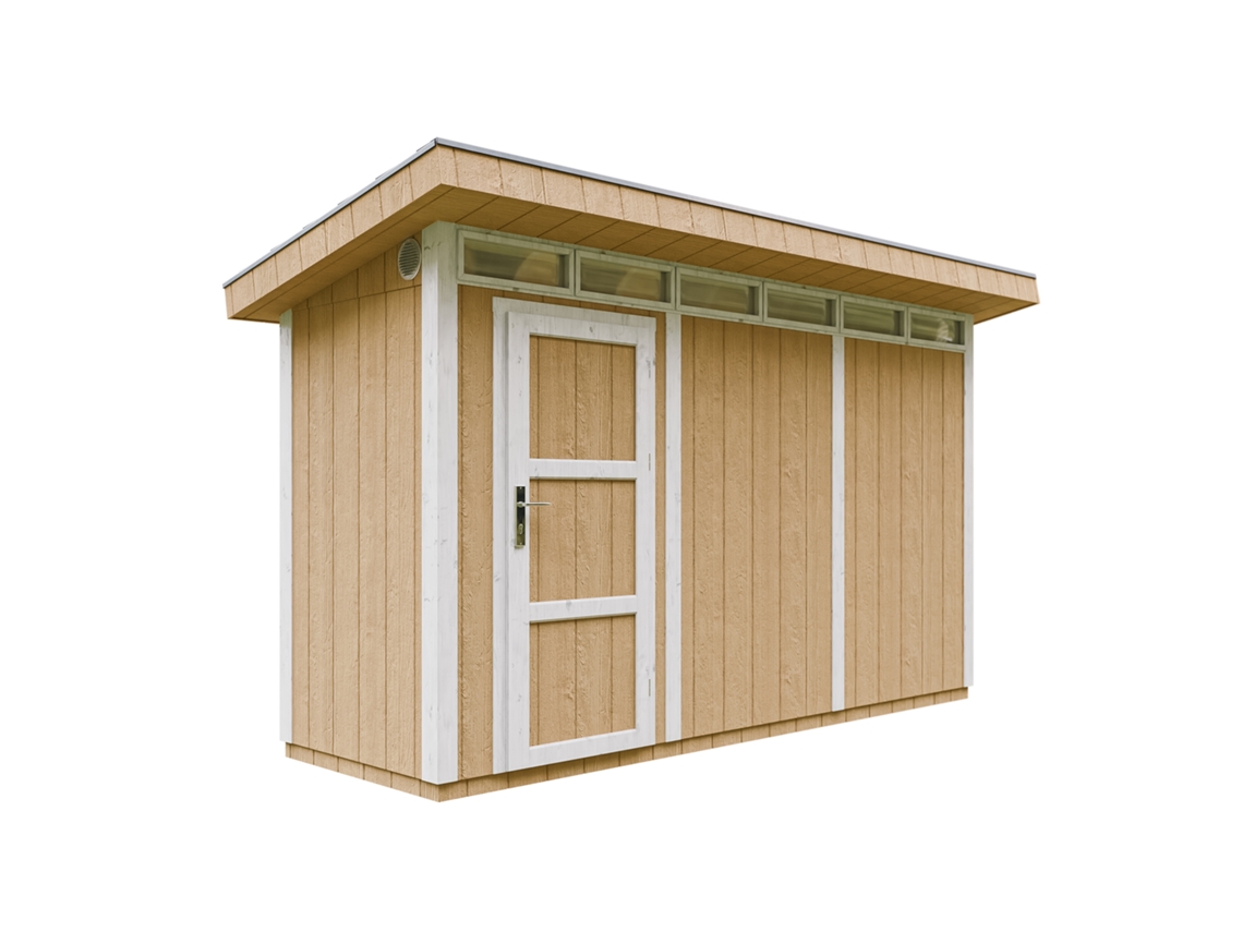 Caseta Jardin paneles a base de Madera LP SmartSide 4,3 m2 con Suelo y Baldosas Bituminosas - L161xA412xA239 cm - TIMBELA M902 - HARVEST HONEY