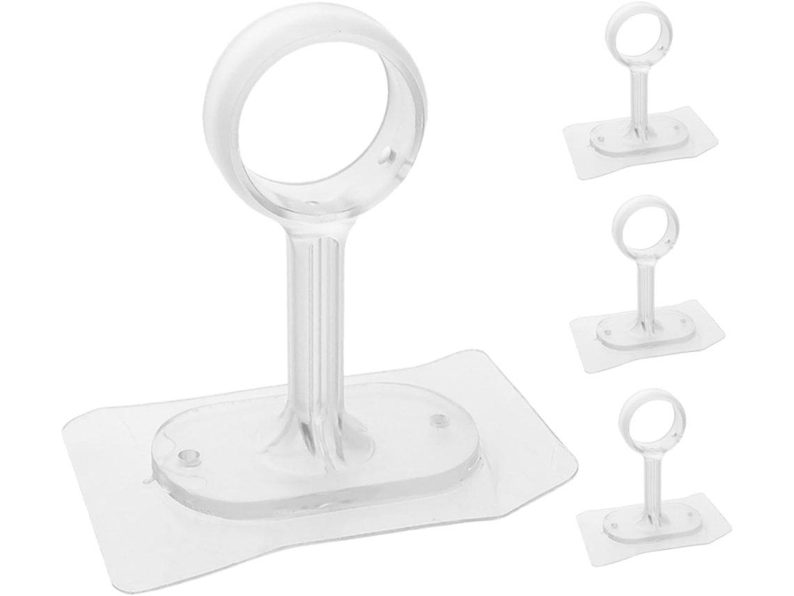 4 Piezas Soportes Autoadhesivos Para Barra De Cortina Montaje Techo Y Pared Sin Taladro Ganchos Transparentes Para Barras De Cortina I