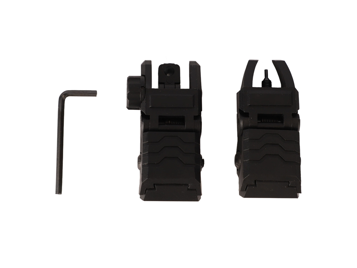 Espejos Retrovisores Plegables Delanteros Y Traseros Para Combate M4 Mgpcqb En Nailon Negro.